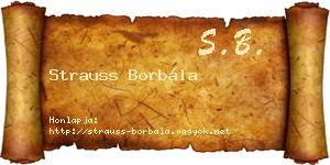 Strauss Borbála névjegykártya
